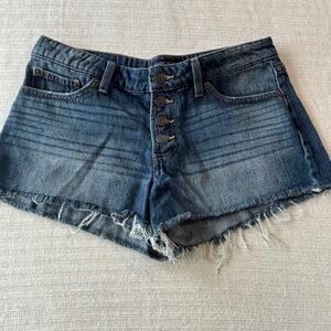 Lucky Brand The Cut Off Denim Shorts Dark Wash Button Fly 7WP10238 Womens 6/28